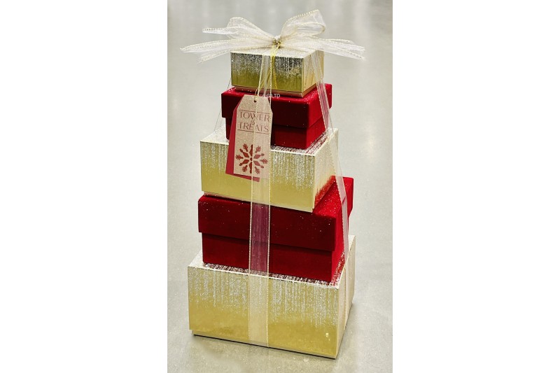 Tower of Treats Gold Box Festive Christmas Hamper