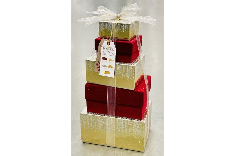Tower of Treats Gold Box Festive Christmas Hamper