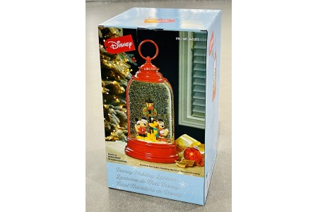 Disney Mickey & Minnie Under The Street Lamp Spinning Water Window Lantern Snow Globe