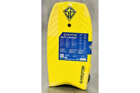 Scott Burke Krypton Bodyboard with Coiled Leash Yellow 3.5ft (107 cm)