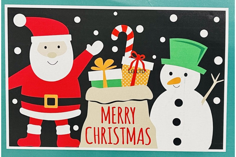 Christmas Doormat Santa and Snowman 60 x 90cm 100% Biodegradable by JVL 