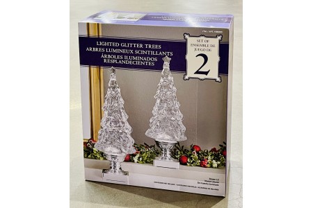 Lighted 14 Inch Glitter Tree Lamps 2 Pack