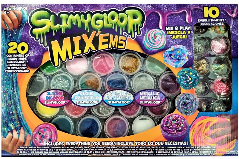 SlimyGloop Surprise Mix'Ems Set with 20 Containers Reusable Slimy Gloop
