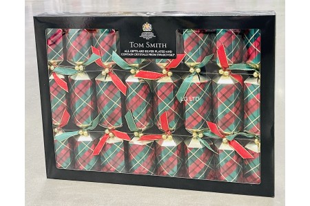 Tom Smith 14 Inch Swarovski Luxury Christmas Crackers 8 Pack in Red & Green