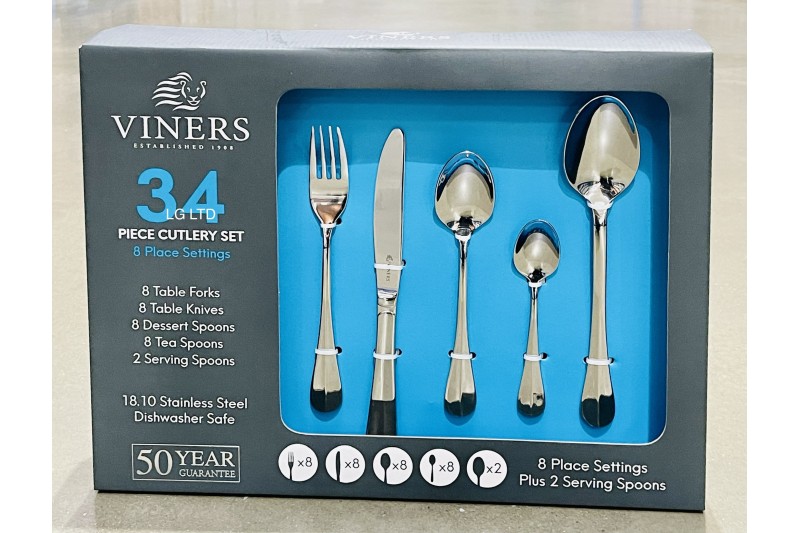 Viners 34 Piece 18/10 Stainless Steel Cutlery Set
