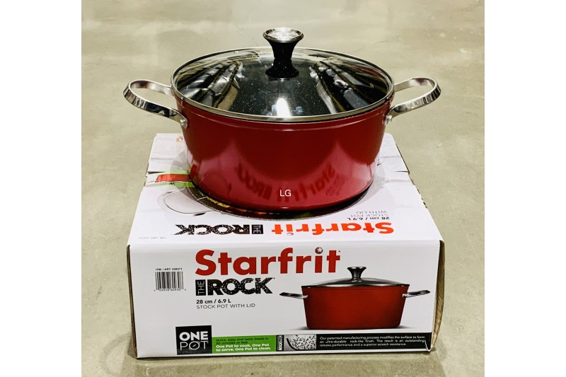 Starfrit The Rock Orange 28cm One Pot with Glass Lid