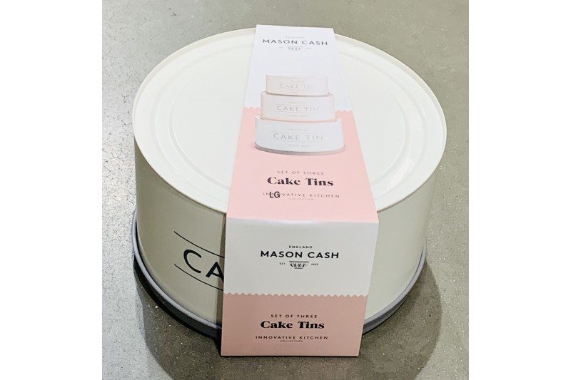 Mason Cash Innovative Kitchen Coated Steel Upside Down Stackable / Nesting Cake Tins Set of 3