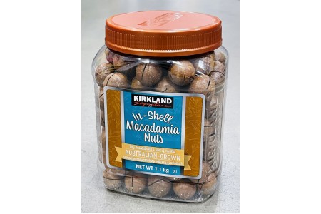 In Shell Macadamia Nuts Australian Grown Roasted Pack 1.1kg Kirkland Signature 