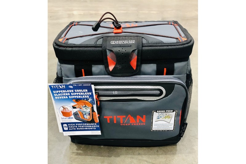 Titan Zipperless Cooler Portable Cool Bag Holds 16 Cans Red