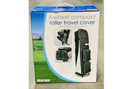 Longridge Deluxe 4 Wheel Roller Compact Golf Travel Cover Black