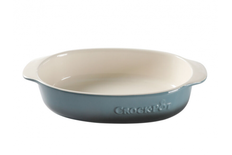 Crockpot 2 Piece Stoneware Oven Dish Set in Blue