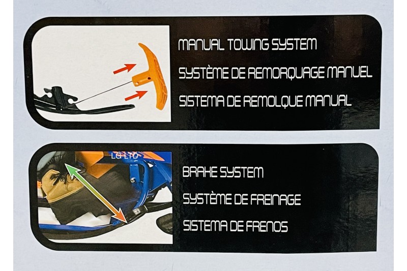 Yamaha Viper Snow Bike Sled Tube Blue / Orange