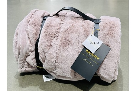 Mon Chateau Luxe Faux Fur Throw Pink 152 x 177cm