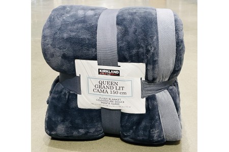 Plush Blanket Throw Slate Grey King Size 248 x 233cm Kirkland Signature