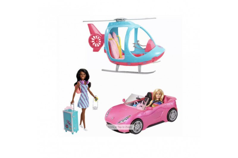 Barbie Girls Getaway Adventure Helicopter and Vehicle Set With 2 Dolls