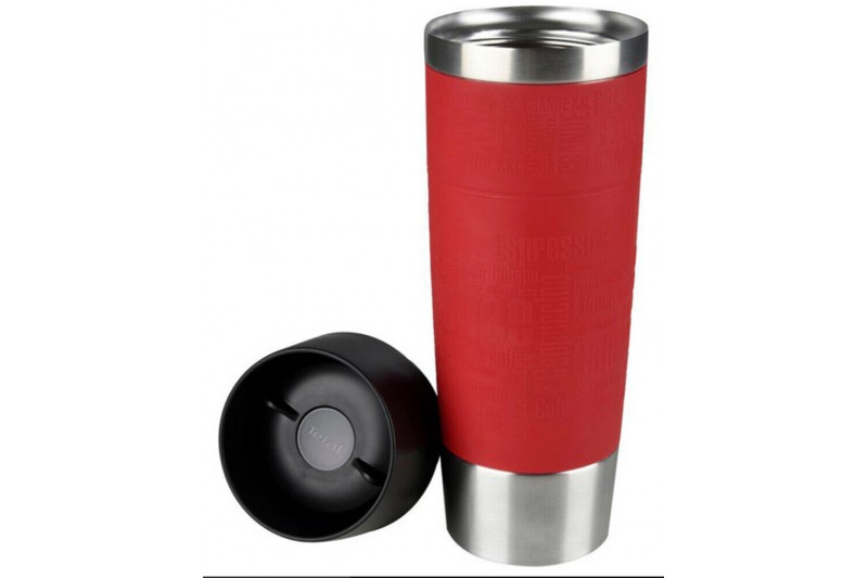 2 Pack Tefal Travel Drinks Mugs Double Wall Insulated Hot or Cold Stainless Steel 