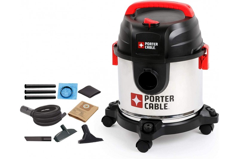 Porter Cable Wet & Dry Vacuum Cleaner 19L 1.5m Hose PCX19406-5B Black