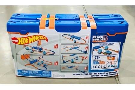Hot Wheels Track Builder Ultimate Stunt Box 6 Cars and 75 Pieces