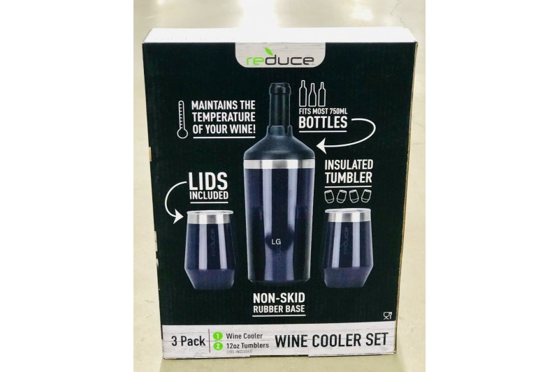 Stainless Steel Wine Cooler Set Opaque Gloss Denim by Reduce 3 Pack Blue