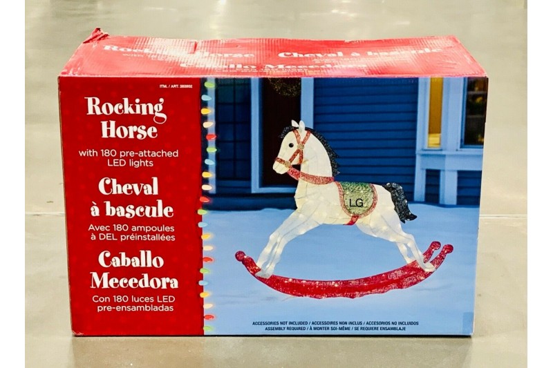 Glitter String 180 LED Rocking Horse 58" 4ft 8" (1.4m) Christmas Decoration